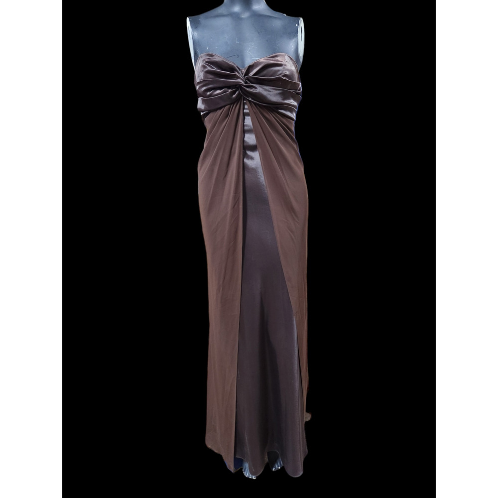 Star Box Brown Bridesmaid Strapless Dress Size Medium